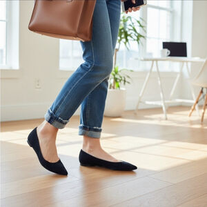 Sam Edelman Sally Suede LEATHER D'orsay Ballet Flats Moccasins 8 M BLACK